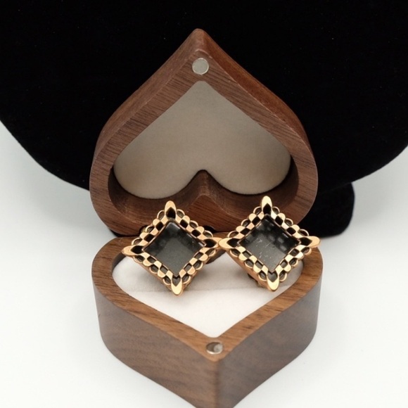 Renoir Vintage Clip on Shadow Box Earrings “Ebony Lace” - Picture 11 of 12